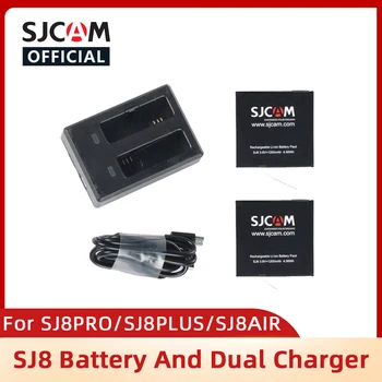 Оригинално Двойно Зарядно Устройство SJCAM SJ8 + 2 бр 1200 mah Литиево-йонна Батерия За SJCAM SJ8 Pro/SJ8 Plus/SJ8 Air Аксесоари за екшън камери