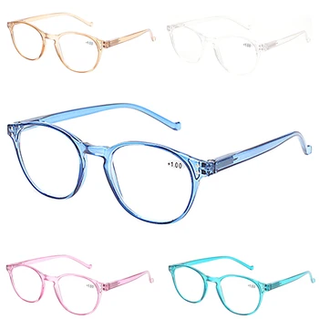 Очила за четене, Модни Цветни Прозрачни Рамки, Мъжки и женски Удобни Очила за четене с висока разделителна способност, 5 цвята в наличност