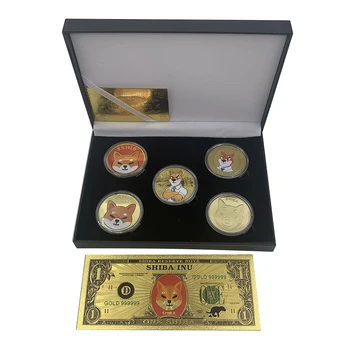 Позлатена монета Shiba ин с подарък скоростна смесени криптовалюта Dogecoin Цифрова Валута Shib Ethereum Възпоменателни Монети подаръци