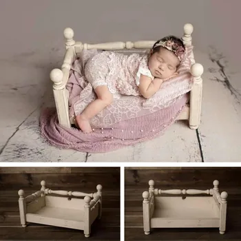 Реквизит За Снимки На Новородените Дървени Европейската Легло В Ретро Стил За Малки Момчета И Момичета, Позирующий Диван, Мебели За Студийната Фотосесия, Аксесоари