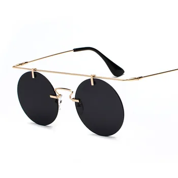 Ретро Класически Кръгли Очила в стил steampunk За Мъже и Жени, Маркови Дизайнерски Модни Очила Без Рамки, Високо Качество, UV400