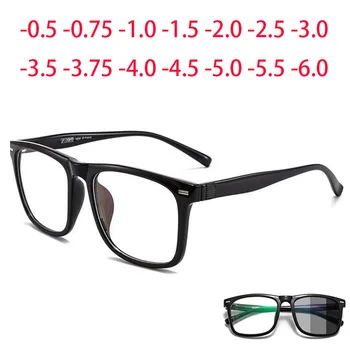 Слънчеви Фотохромичните Очила за късогледство в Голяма Рамка, с Довършителни работи TR90 Извънгабаритни Очила по Рецепта от 0 до -0,5 До -6 -0,75