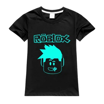 Тениска с Изображение на аниме За момчета и Момичета Robloxing, Ежедневни Лятна Детска тениска с Къс ръкав, Детски Дрехи, Риза От Мек Памук