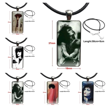 Цветни Siouxsie Sioux The Banshees За Момичета, Подаръци, Модерно Стъклена огърлица с Кабошоном, Ефектни Дамски Медальон, Правоъгълник