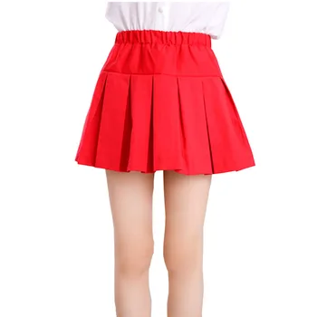 Червено-бяла детска плиссированная пола за малки момичета, Събиране на 2019 г., Лятото-Есента, Памучен панталон за по-големи момичета, Училищни бебешки дрехи за възраст 4, 6, 8, 10, 12, 14 години