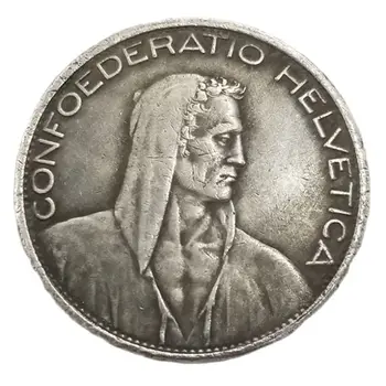 Швейцарската Възпоменателна монета 1928 г Confoederatio Helvetica 5 FR Сувенири, Декорация на Дома Занаяти Колекция от Монети Украса на Подарък