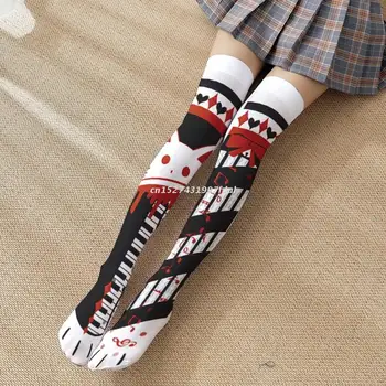 Японското Аниме 3D Принт Бедрото Високи Чорапи Лолита Kawai Медицина Таблетки Бутилки Модели Cosplay Над Коляното Чорапи
